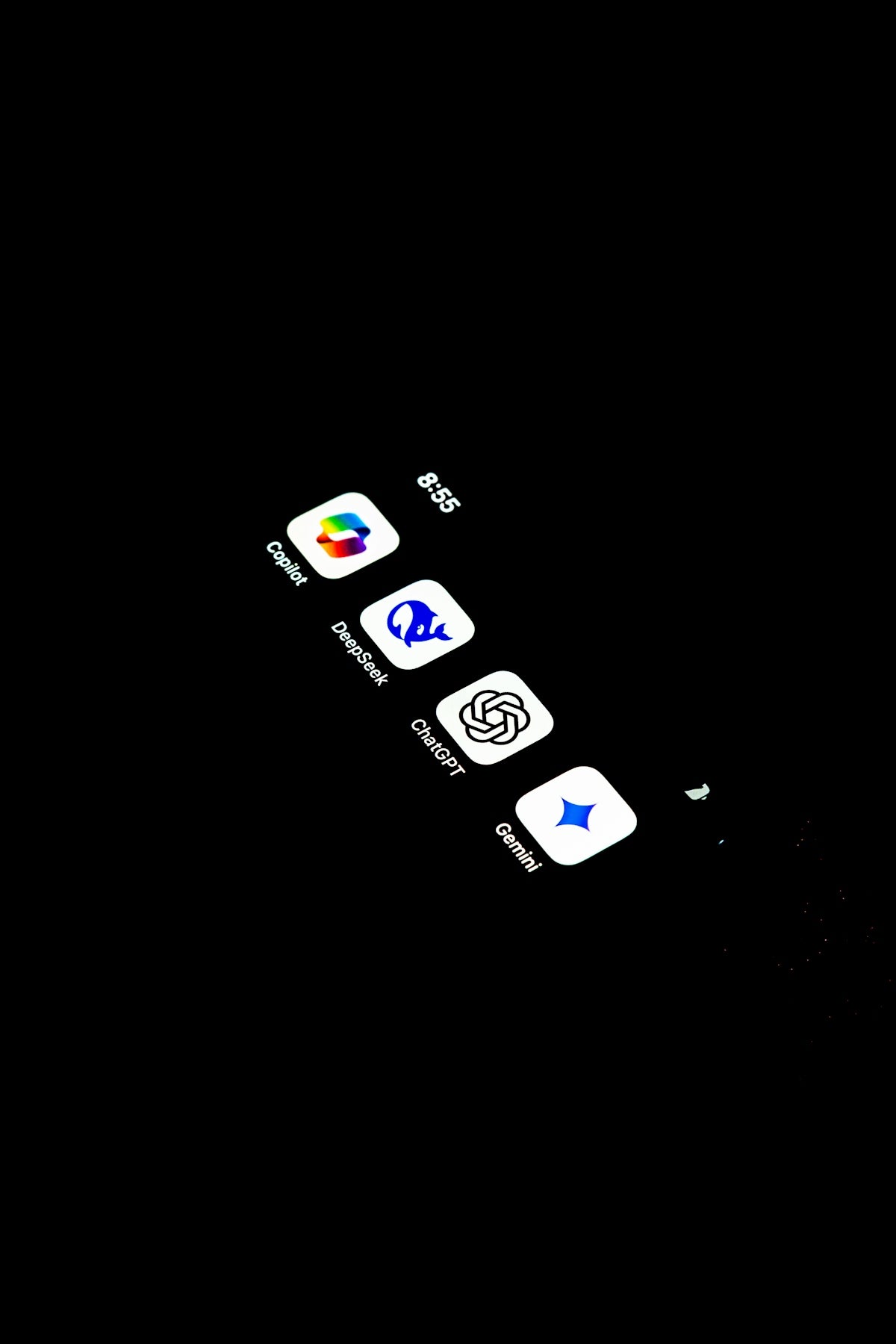 A cell phone with several icons on the screen